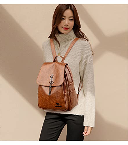 Dames mode rugzak college rugzak portemonnee PU lederen tassen casual rugzakken - Image 5