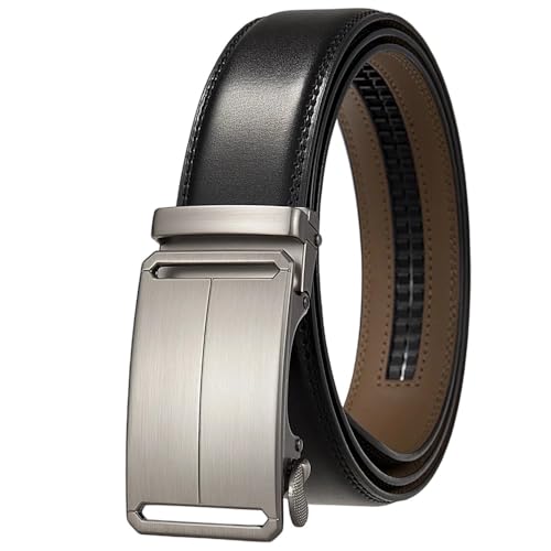 Men 3.5Cm Width Genuine Leather Belt Solid Automatic Buckle Mens Dress Suit Belts Style 11 120cm