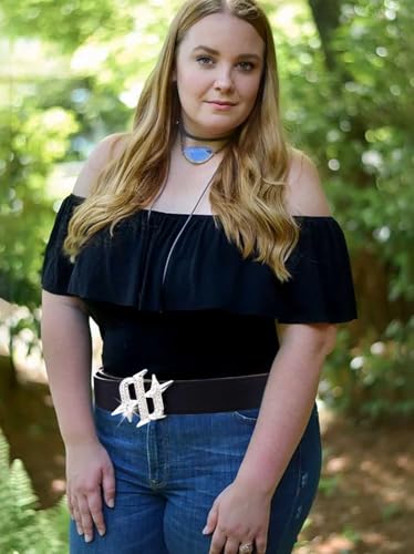 Yalice Women Y2K Belt for Jeans Dress Cowgirls Leather Belt with Rhinestone Buckle Ladies Waist Belts4