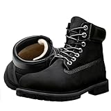 [SOARHOPE] メンズ 本革 エンジニア ショート ワークブーツ ハイカットレースアップ 編み上げ 軽量 防水 ブーツ Boots Leather for man