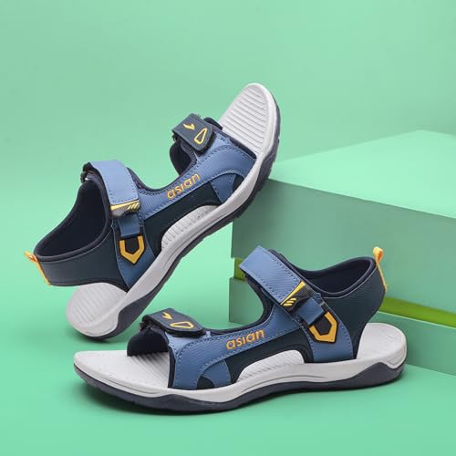 Image of ASIAN Vistara-42 Men's Sandals | Soft Cushion Footbed, Adjustable Velcro Straps & Anti-Slip Grip Sole | Lightweight, Durable & Comfortable Sandals for Walking, Daily Use, Beach & Travel