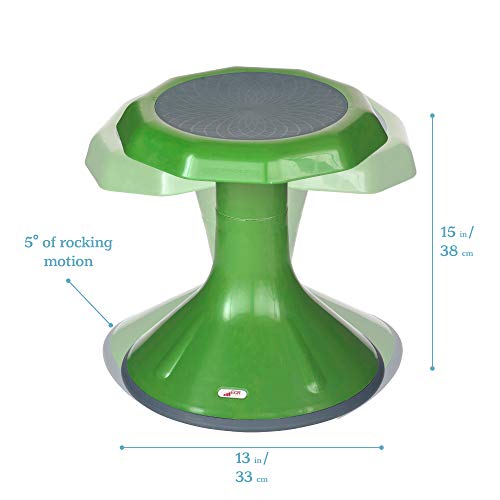 Image of ECR4Kids ACE Active Core Engagement Wobble Stool, 15-Inch Seat Height, Flexible Seating, Grassy Green