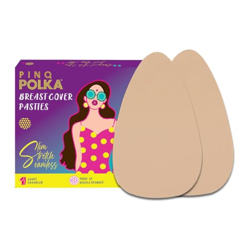 PINQ POLKA Breast Lift Tape Pasties for Saggy Breasts - Adhesive Invisible Boob Tape Pasty 3 Pair & 10 Seamless Nipple Covers