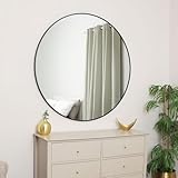 Melody Maison Extra Large Round Black Wall Mirror 120cm x 120cm (1.2M x 1.2M)