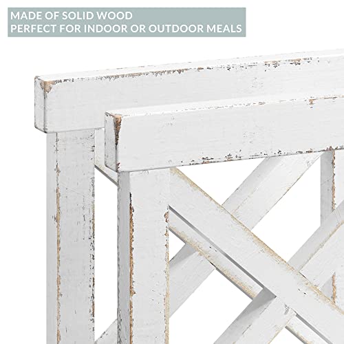 Barnyard Designs Farmhouse Napkin Holder for Table - Vintage Rustic Distressed Wooden Napkin Holder Dispenser for Kitchen, 6.75" x 5.5 (White) - Image 6