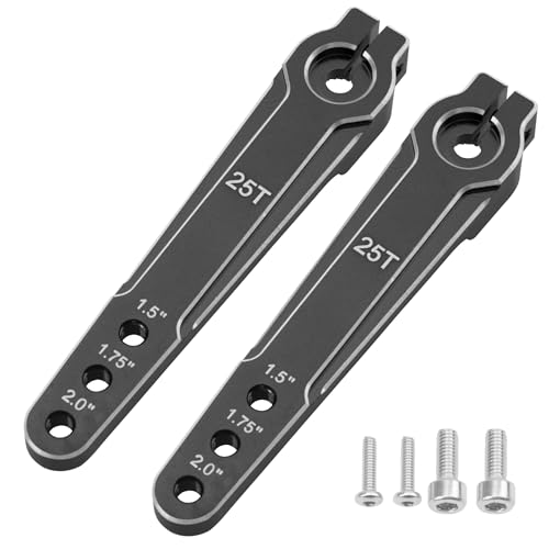 2Pcs ShareGoo Aluminum 2.0inch 25T Servo Arm Horn Long Steering Servo Arms Compatible with Futaba Savox Xcore HL HSP HD Power Rc Servos for RC...