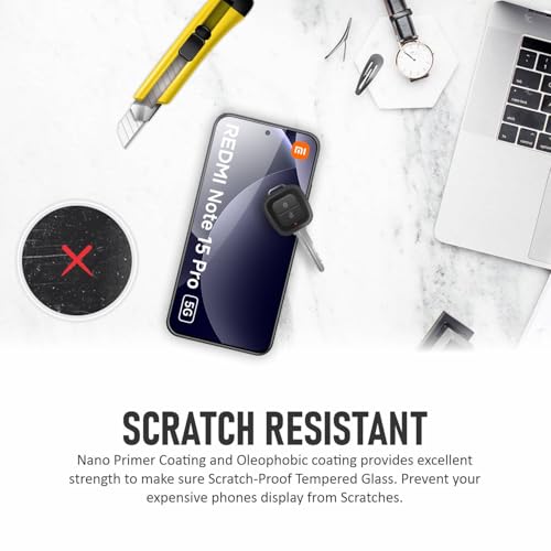 Image of SupCares Tempered Glass for Redmi Note 15 Pro (6.83 Inch) With Installation Kit | 9H Edge to Edge Screen Protector | Black