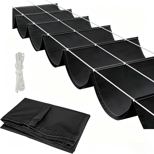 Voile d'ombrage de qualité supérieure bâche PES noire 285x595 cm - 2