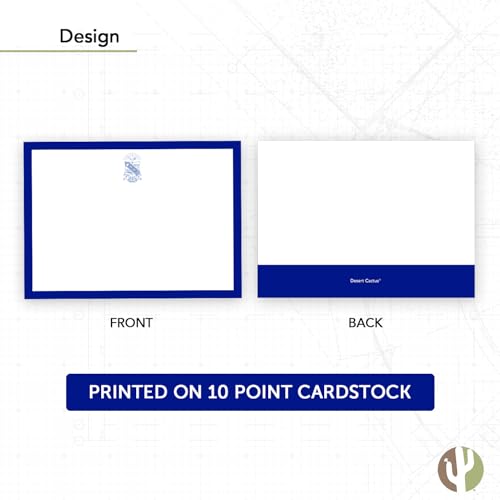 Image of Desert Cactus Phi Beta Sigma 10 Pack Notecards PBS GOMAB Divine 9 Stationery Cardstock Includes Envelopes Memo Party Thank You (Notecard Design A)