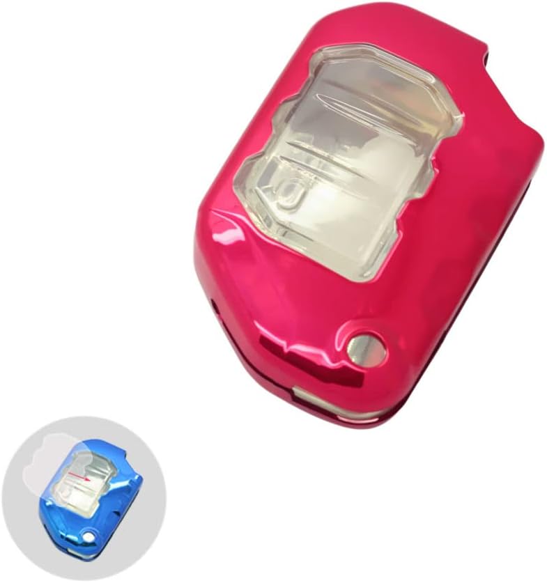 BROVACS Soft TPU Case Shell Cover Protector Holder Compatible with JEEP Wrangler JL JLU Gladiator JT Flip Remote Key Fob 2 3 4 Button SV9750 Red - Image 3