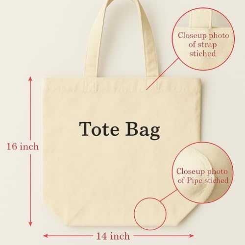 Image of Cotton Canvas Tote Bag for Women & Men | Black Kaiju No. 8 Design Sticker | Eco-Friendly, Washable, Lightweight Shoulder Bag for Shopping, Office & Travel