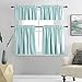 DONREN Room Darkening Short Curtain Tiers for Small Window - Thermal Insulated Window Treatment Rod Pocket Curtains(42 W x 30 L,2 Panels,Aqua)