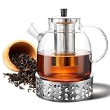 Résistance à la chaleur : la théière en verre borosilicate est extrêmement résistante à la chaleur et peut résister à des températures allant de -20 °C à +130 °C. Avec le chauffe-théière, votre thé reste chaud plus longtemps. Elle convient également aux flammes nues et aux cuisinières électriques, ce qui la rend polyvalente.