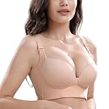 ALDOLA BH große brüste starker Halt Hellgelb Damen ohne bügel Push Up große größen büstenhebe Damen T Shirt BHS verstellbarem Fitness Unterwäsche für Alltag(Größe:110G