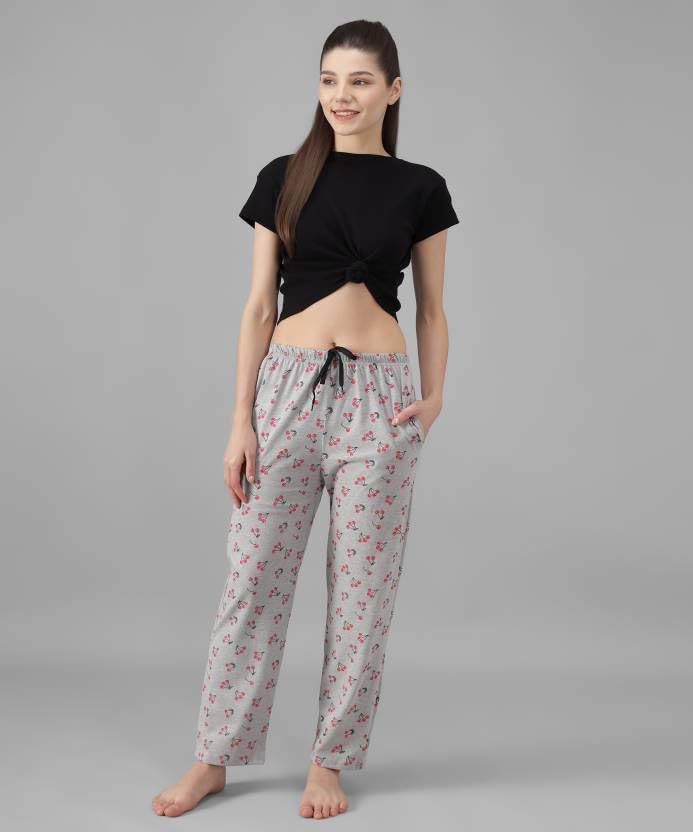 Image of Printed Womens Pyjama Night Pant, Soft Cotton Fabric, Casual Wear (Pack of 3)
