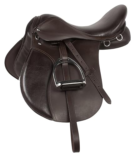 Sella Western Sintetica Senza Alberi Per Cavallo | Tutti Gli Usi, Nera | Taglie Da 14 A 18 Pollici