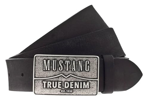 Ceinture cuir MUSTANG W80 noire : ajustez facilement votre taille