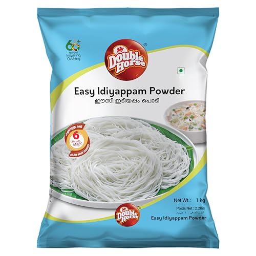 Image of Double Horse Easy Idiyappam Powder 1Kg | Rice Flour | Export Quality |Hot Water Not Required | 6 minutes magic| Noolappam| Nool Puttu | Soft