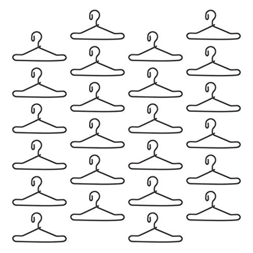 Milisten 50Pcs Doll Clothes Hanger Miniature Metal Doll Hangers Doll Gown Dress Outfit Holders For Dress Closet Doll House Accessories, Black, 4X2. 2Cm #TOP3