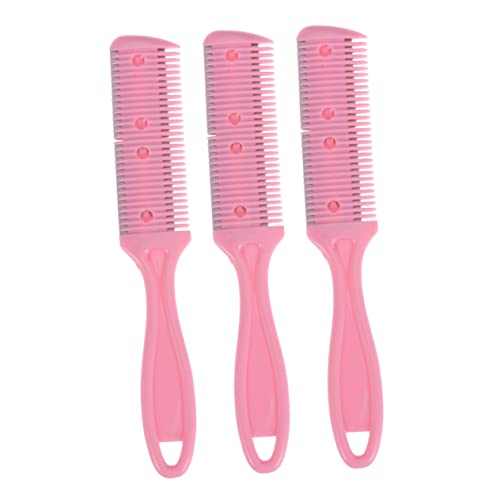 ARTSEWPLY 3Pcs Hair Cutter Comb Double Sided Razor Haircut Trimmer with Stainless Steel Shaper for Long Short Hair Versatile Plastic Design for Wigs and Easy