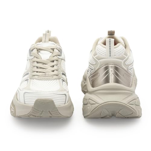 Image of Red Tape Women's Sneakers Green Mesh Pu Round Toe Lace-Up