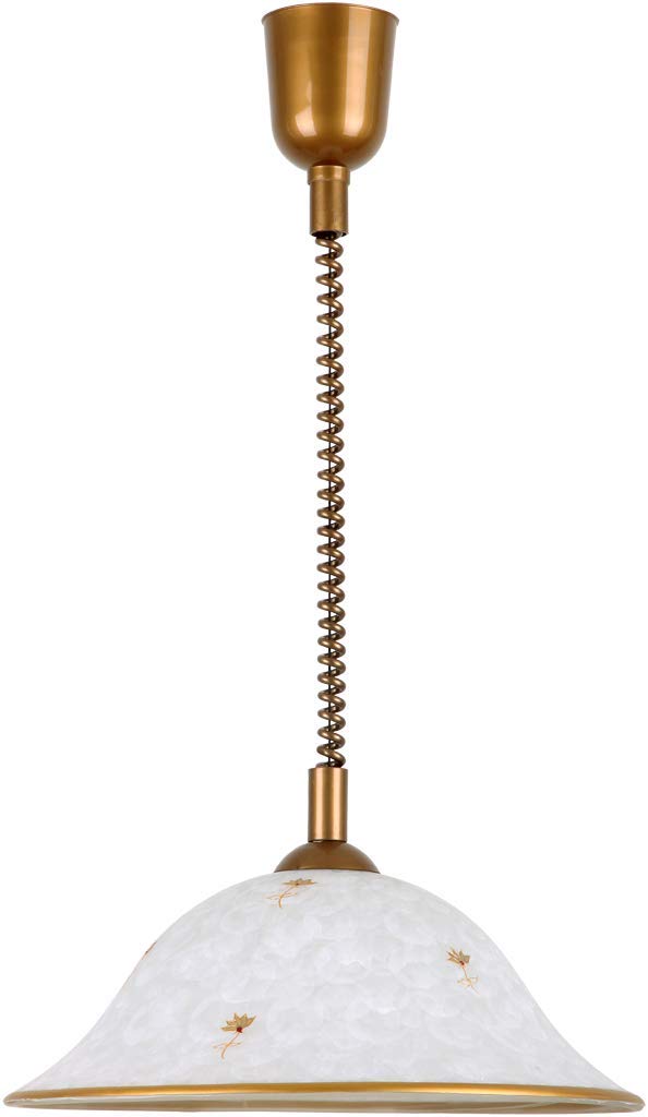 Rabalux 1956 ART FLOWER Pendant Lamp with bronze accents and glass shade