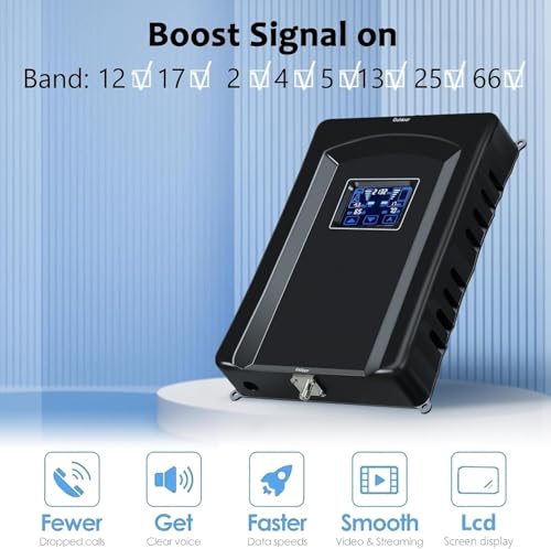 Image of Cell Phone Booster for Home & Multi-Room,Up to 9000 sq ft,Cell Phone Signal Booster for Band 66 /25 /2 /4 /5 /12 /13 /17,Boost 5G 4G Data for U.S. Carriers FCC Approved