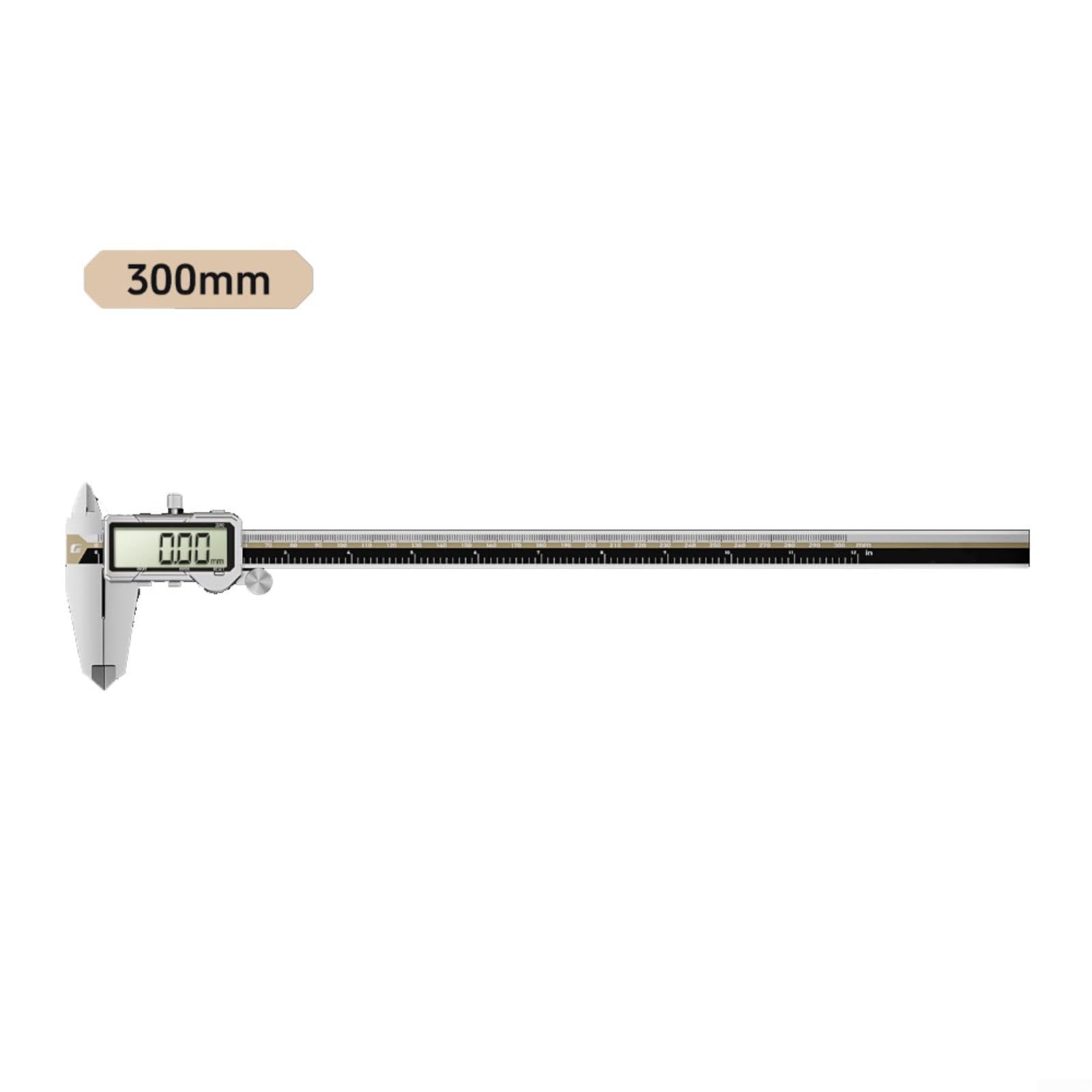 Calibrador digital 150mm Tipo-C Carga 0.01mm Precisión Acero Inoxidable Herramienta de Medición con Estuche para Metalúrgica (300mm)