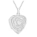 Produktbild Tuscany Silver Damen Sterling Silber 19mm x 24mm Cut-Out-Blume Herz Locket Panzerkette mit Anhänger 46cm/18zoll 8.44.6284