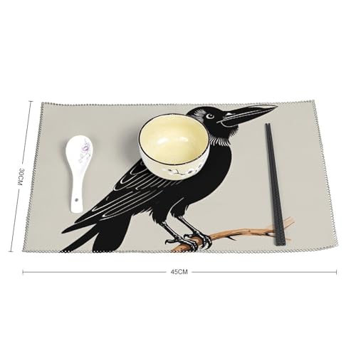 Set de table corbeau pour repas à thème gothique et décoration de table