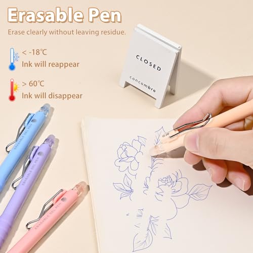M&G 12 bolígrafos retráctiles de tinta azul borrable miniatura 5