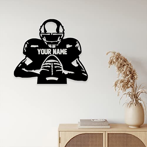 Personalized Football Wall Art With 16 Colors Led Light,Custom Rugby Player Name Sign Decoration For Living Room,Metal Wall Decor Housewarming Gift #TOP4