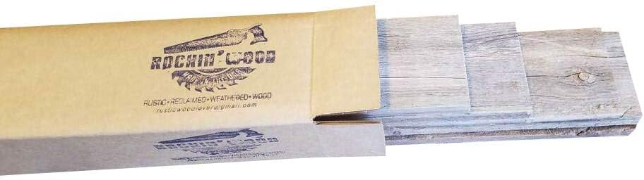Rustic Weathered Reclaimed Wood Planks for DIY Crafts, Projects and Decor (6 Planks - 36" Long)