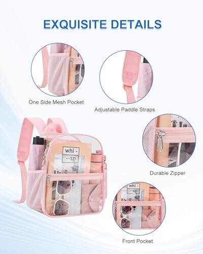 Image of Clear Backpack for Stadium Events, 12x12x6 Small Clear Plastic bag with Reinforced Straps for Game Security Festival Concert