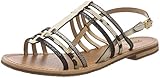  Geox Mädchen D Sozy H Peeptoe Sandalen, Beige (Cream/Black), 35 EU