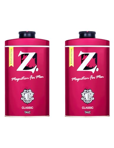 Image of Z Magnetism Classic Deodorizing Talcum Powder for Men | Signature Woody & Musky Fragrance | Fights Body Odor & Ensures Long Lasting Freshness | Suitable for All Skin Types - 250g (Pack of 2)