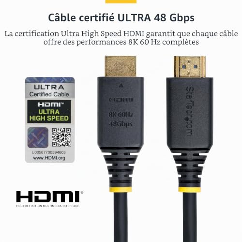 StarTech.com Câble HDMI Ultra Haut Débit Certifié de 2m 8K 60Hz / 4K 120Hz Câble HDMI 2.1 avec HDR10+ / eARC 48 Gbps Câble HDMI 8K pour MoniteurT - vue 7