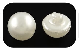 20 BOUTONS de TIGE Blanc NACRE Aspect Perle nacrée Acrylique diamètre 10 mm 1 trou - creation couture Diy