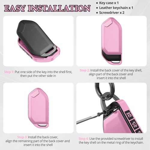 Image of for Kia Key Fob Cover Accessories,Matte TPU Material, with a Cute Leather Keychain,for Telluride,Carnival,K5 gt line，K5，Forte，K4，Sorento, Sportage and Other Models. (Iceberry Powder, Model-1)