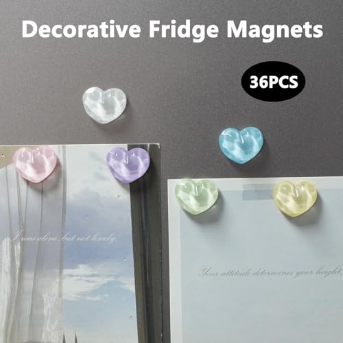 36 imanes decorativos de corazón para refrigerador miniatura 3