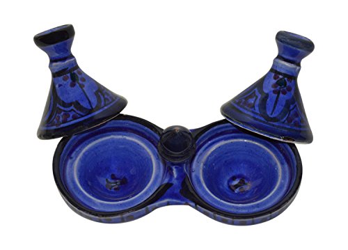 Moroccan Handmade Tagine Double Spice Holder Seasoning Container #TOP1