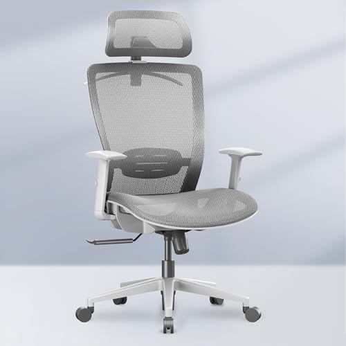Image of FLEXISPOT OC3 Air Ergonomic Office Chair High Back Computer Chair with Adjustable Lumbar Support /Armrest /, Breathable Mesh Seat Cushion Backrest, Chairs for Home Office Gaming Working, Light Gray
