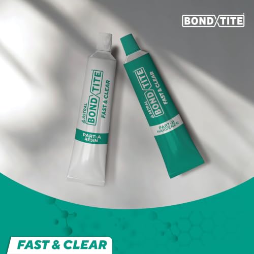 Image of Bondtite Fast & Clear Tube 36g |(Pack of 2)| 5-Min Quick Setting | Transparent, Odourless, High-Strength Two-Component Adhesive for Glass, Marble, Tiles, Wood & DIY Repairs