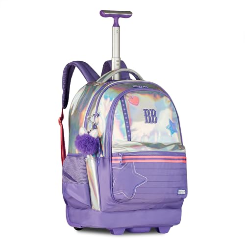Mochila de Rodinhas Escolar Holográfica Feminina RB27016 Rebecca Bonbon Oficial
