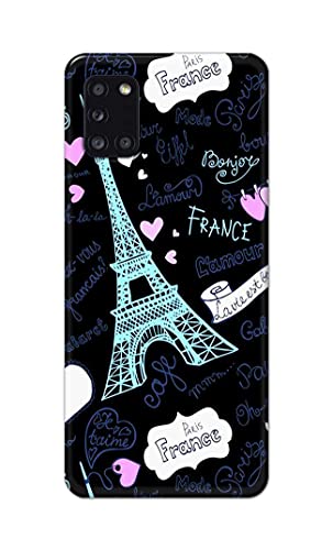 Image of PRINTFIDAA Lovers Famous Place Eiffel Tower in Paris Printed Designer Hard Back Case Cover for Samsung Galaxy A31, SM-A315F / DS, SM-A315G / DS -(SS) MVN1003