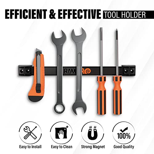 12" Magnetic Tool Holder Strip - A Tool Magnet Bar for Garage Organization, Shop Organization, and Workbench Accessories, Best Father's Day Gift, Easy To Install in Workshop, Mounting Screws Included. - Thumbnail 5
