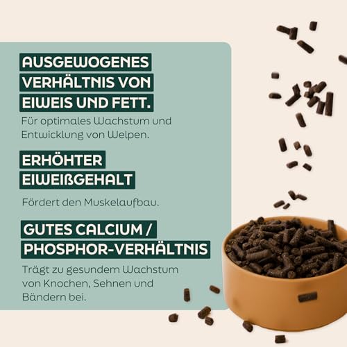 WOOOF Welpen 18kg kaltgepresstes Natürliches welpenfutter Hundefutter mit Rindfleisch | Trockenfutter, leicht verdaulich, ohne Weizengluten