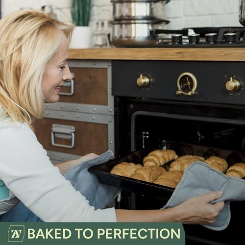 ZUVO 5 Piece Baking Set, Non-Stick Bakeware Set with Oven Baking Tray Muffin Cake Loaf pan and Cookie Sheet, Oven-Safe and Microwave Friendly Baking cookware Set, Black