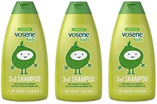 THREE PACKS of Vosene Kids 3 in 1 Conditioning Shampoo Head Lice Repellent, Clear, 750 milliliters
