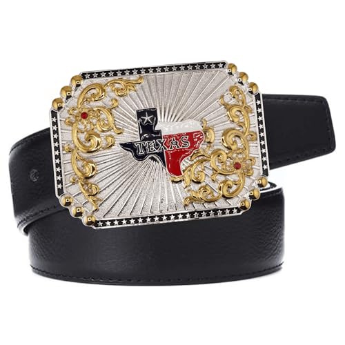 Image of WMG Western Belt Buckles for men women - Texas Map Buckles - Rodeo Cowboy Belt Buckle - Fits Up to 2 Inch Belts